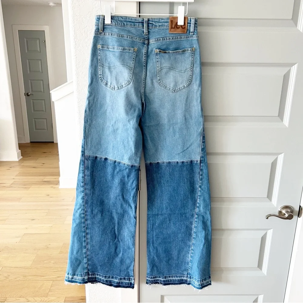 NWT Free People Lee High Rise Pieced Flare Jeans - Picture 3 of 4